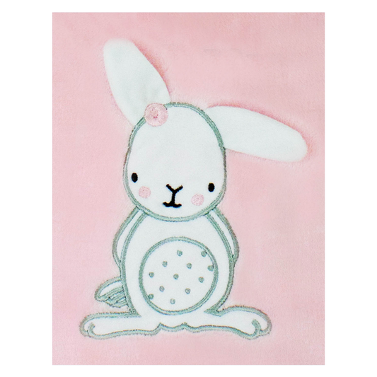 Decke Rosa Mit Hase | Babydecke Bestickt