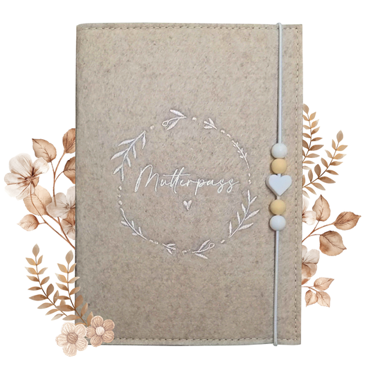 Flower Mutterpasshülle aus Filz Ohne Personalisierung