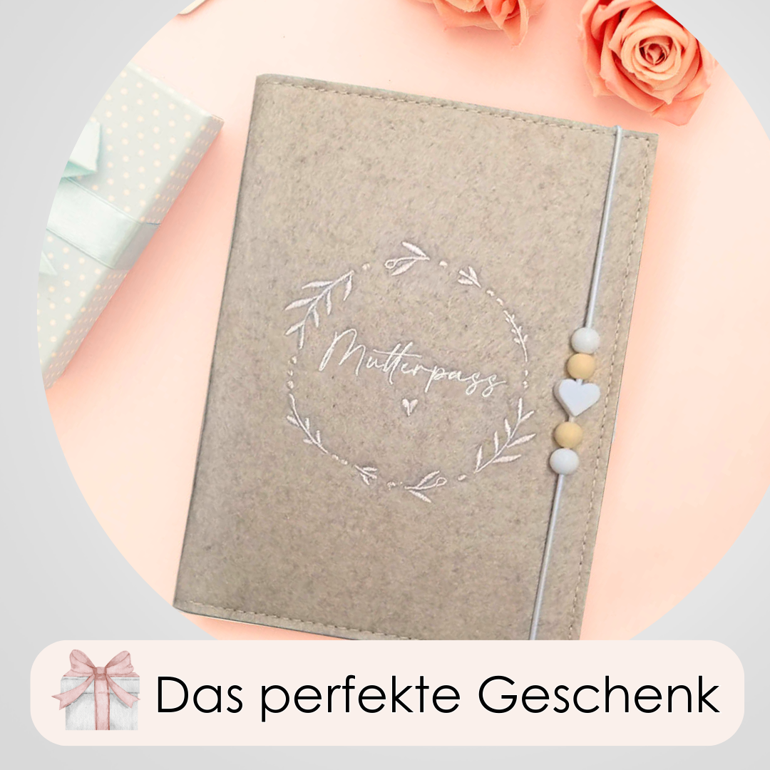 Flower Mutterpasshülle aus Filz Ohne Personalisierung