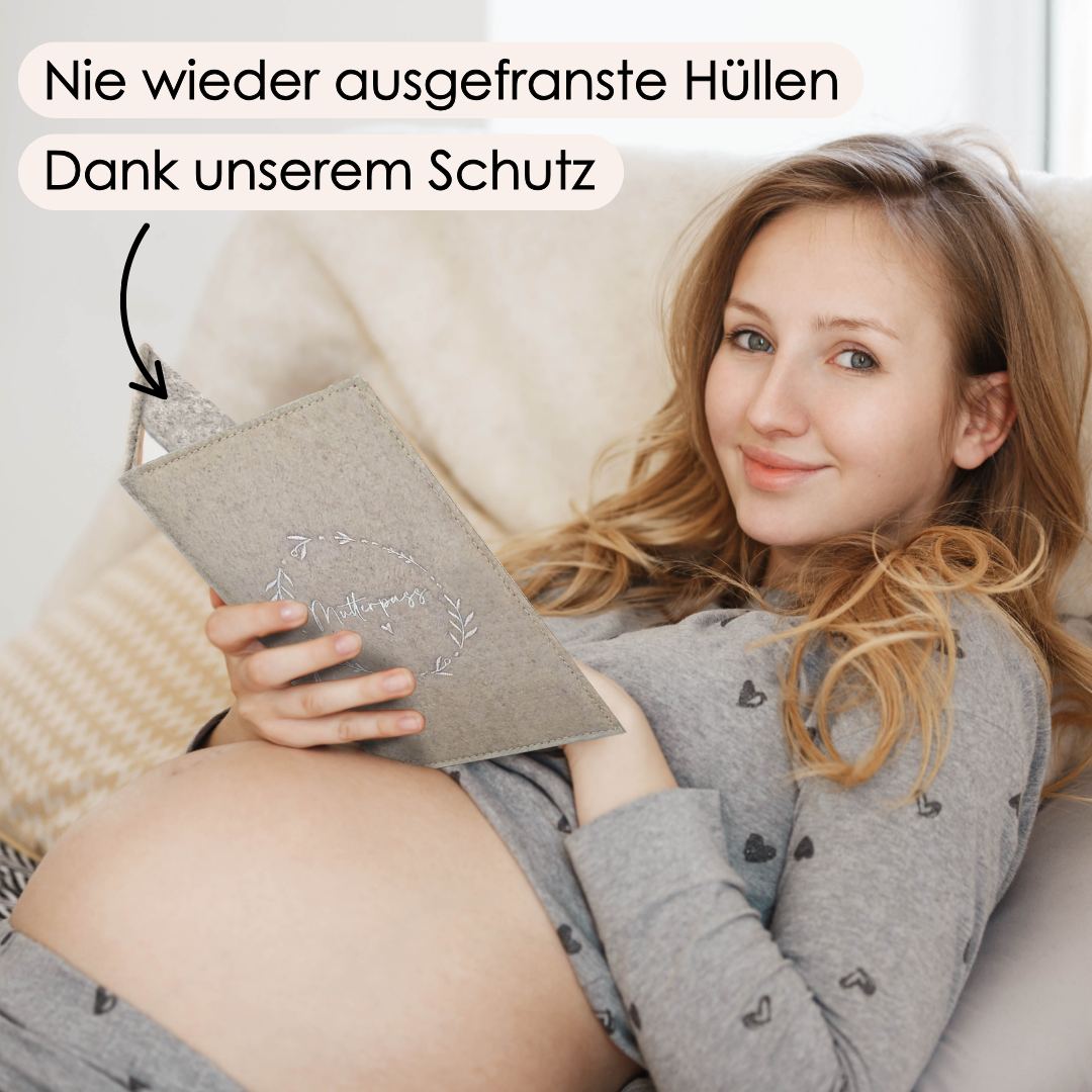 Flower Mutterpasshülle aus Filz Ohne Personalisierung