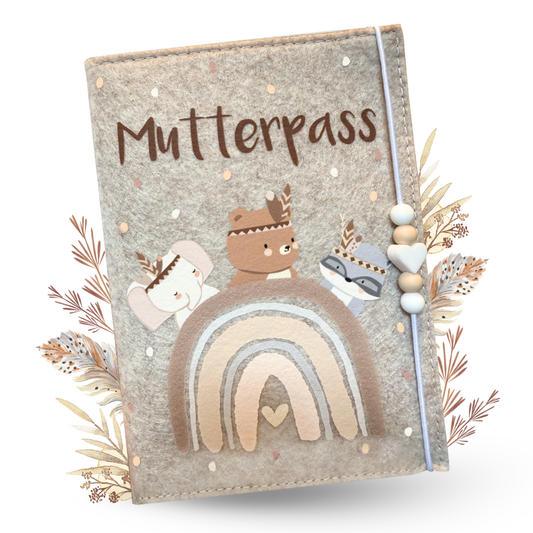 Mutterpass Waldbären Mutterpasshülle aus Filz Ohne Personalisierung