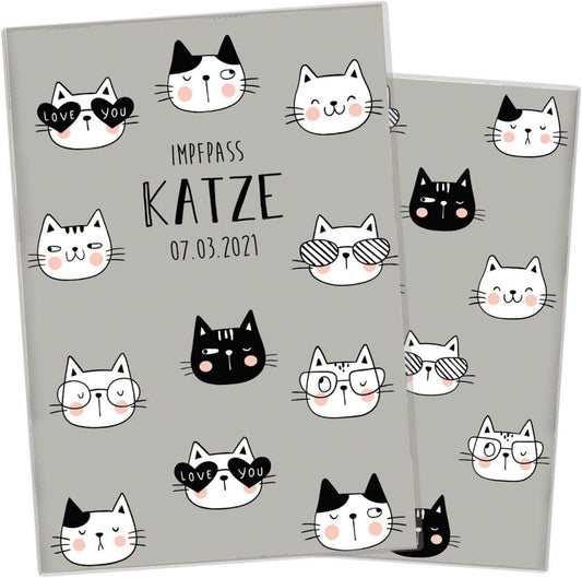 Katze Wilhelm Fell Impfpasshülle für Tiere Mit Namen