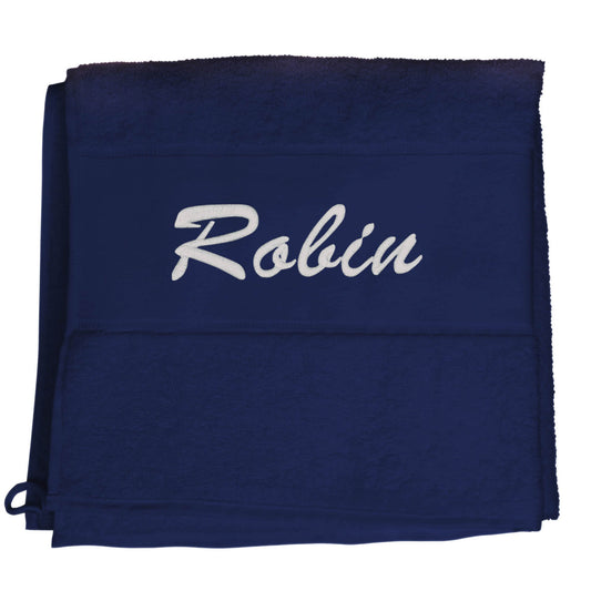 Dunkelblau Hochwertiges Händehandtuch Bestickt Mit Namen