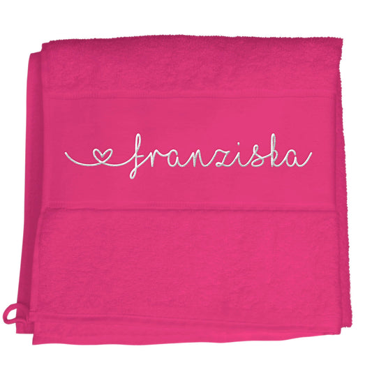 Pink Hochwertiges Händehandtuch Bestickt mit Namen