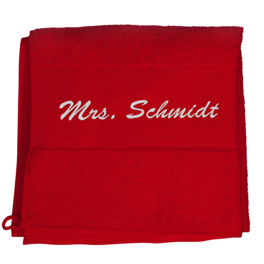 Rot Hochwertiges Händehandtuch Bestickt mit Namen