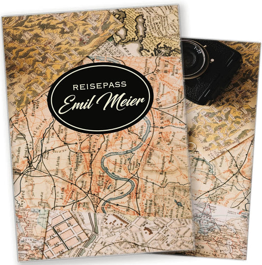 Karte Reisepasshülle für Erwachsene und Kinder Mit Namen