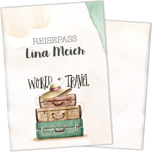 Koffer Reisepasshülle für Erwachsene und Kinder Mit Namen