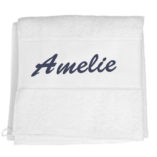 Weiß Hochwertiges Händehandtuch Bestickt mit Namen
