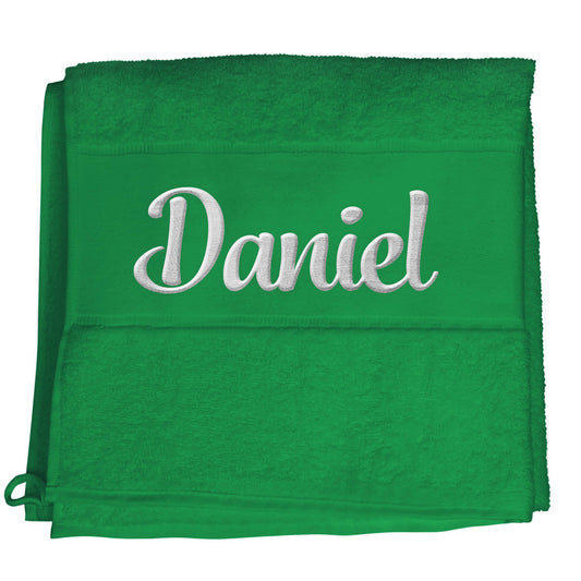 Grün Hochwertiges Händehandtuch Bestickt mit Namen