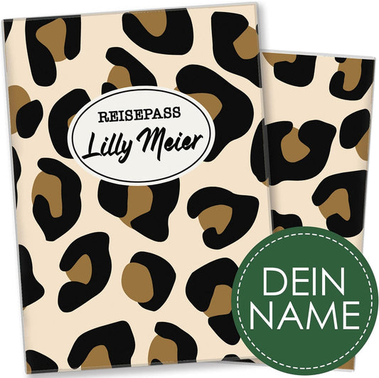 Animal Print Reisepasshülle für Erwachsene und Kinder Mit Namen