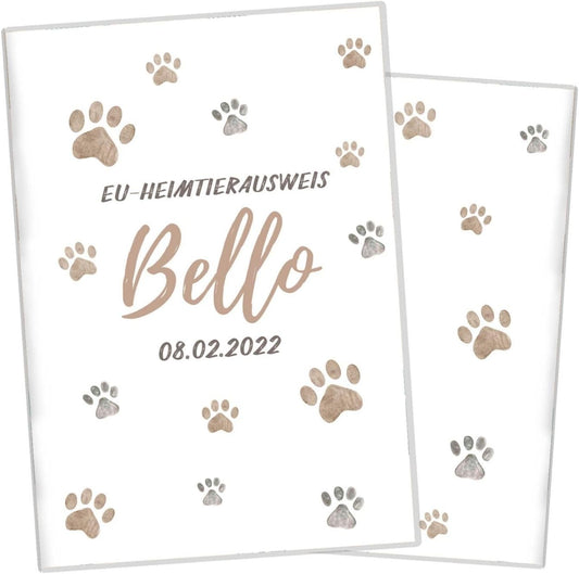 Pfote Beige Wilhelm Fell EU-Heimtierausweis für Tiere Mit Namen