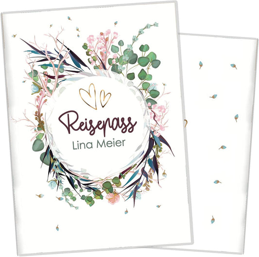 Flower Party Reisepasshülle für Erwachsene und Kinder Mit Namen