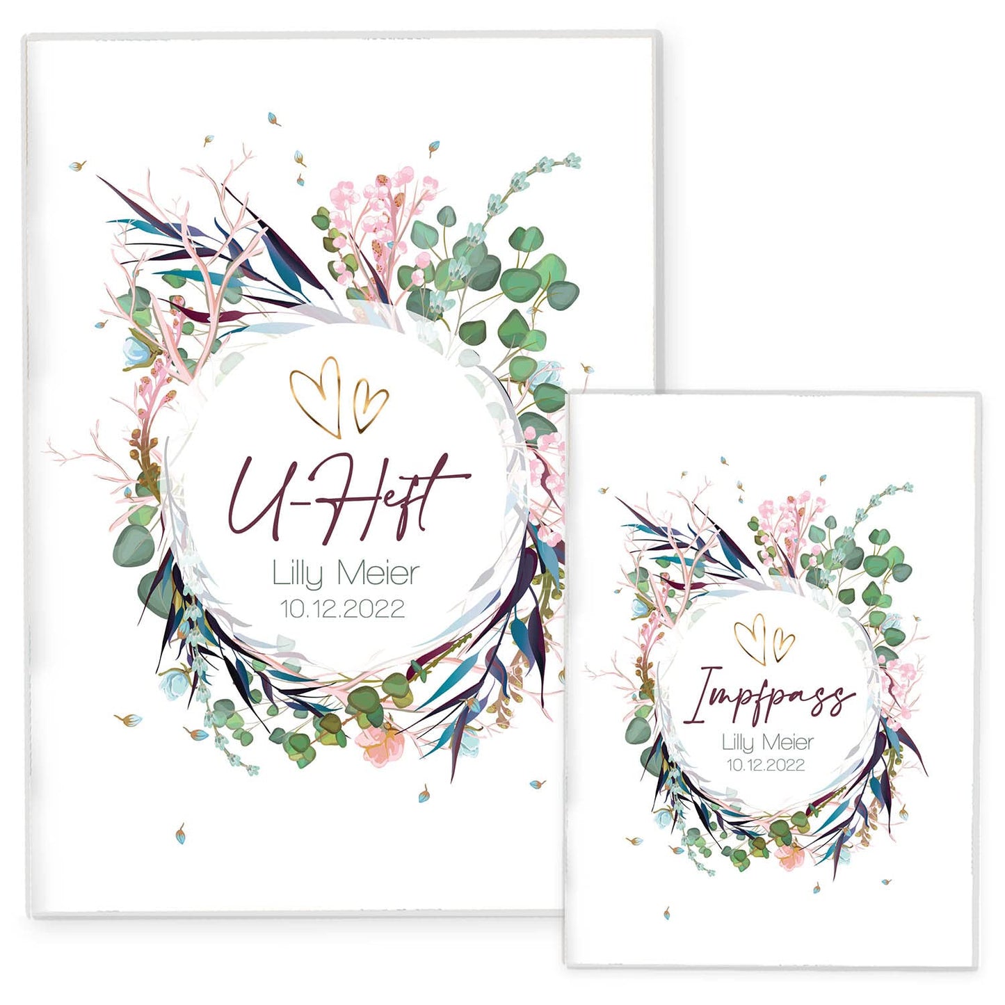 Flower Party U-Heft und Impfpasshülle Mit Personalisierung
