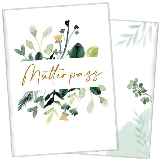Green Flowers Mutterpasshülle Ohne Personalisierung