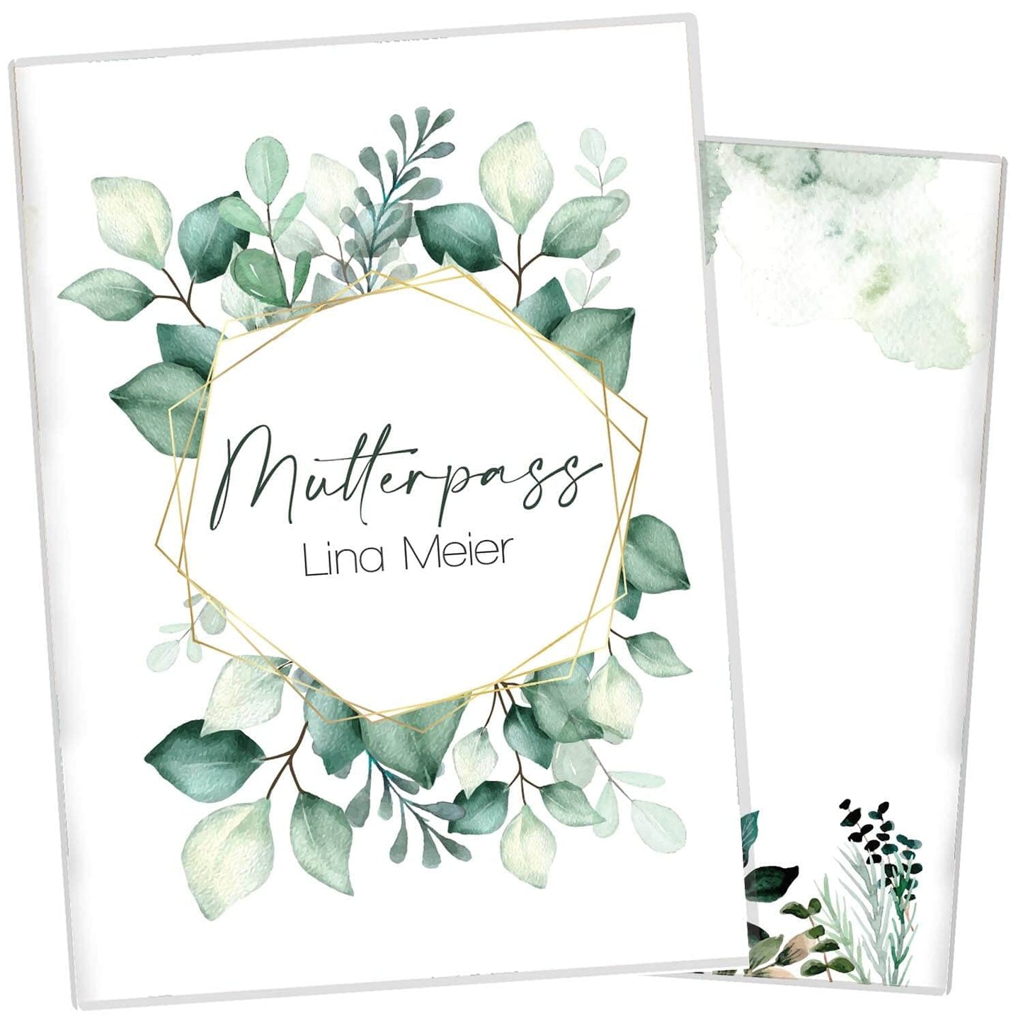 Green Leaves Mutterpasshülle Mit Personalisierung