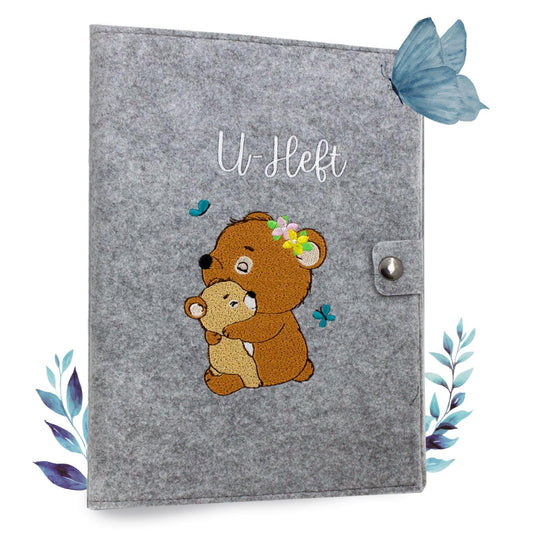 Bären U-Heft und Impfpasshülle aus Filz Ohne Personalisierung