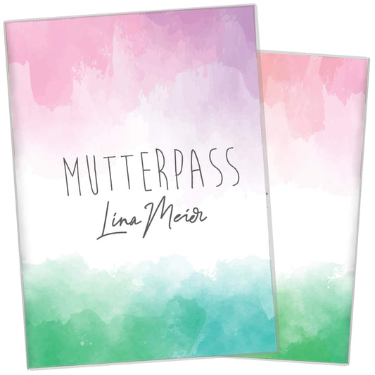 Watercolor 3 Mutterpasshülle Mit Personalisierung