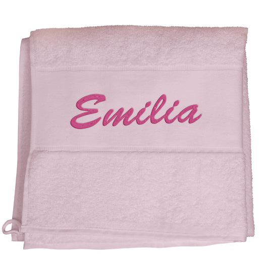 Rosa Hochwertiges Händehandtuch Bestickt mit Namen