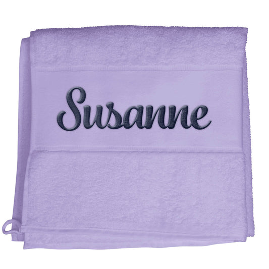 Lila Hochwertiges Händehandtuch Bestickt mit Namen