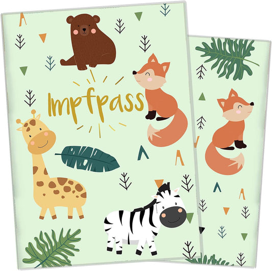 Zebra & Giraffe Impfpasshülle für Erwachsene und Kinder