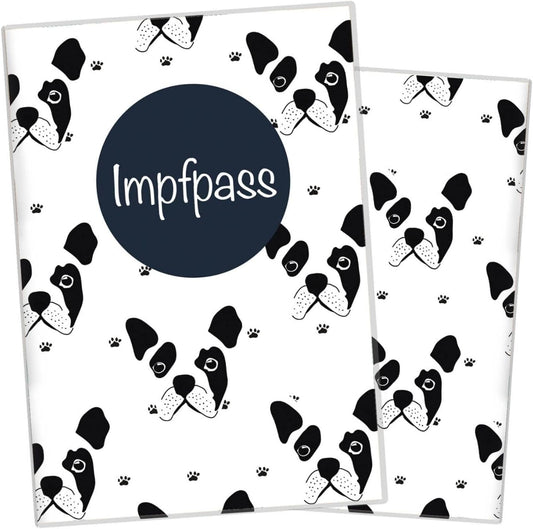 Bulldogge Wilhelm Fell Impfpasshülle für Tiere