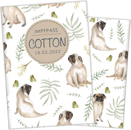 Cotton Wilhelm Fell Impfpasshülle für Tiere Mit Namen