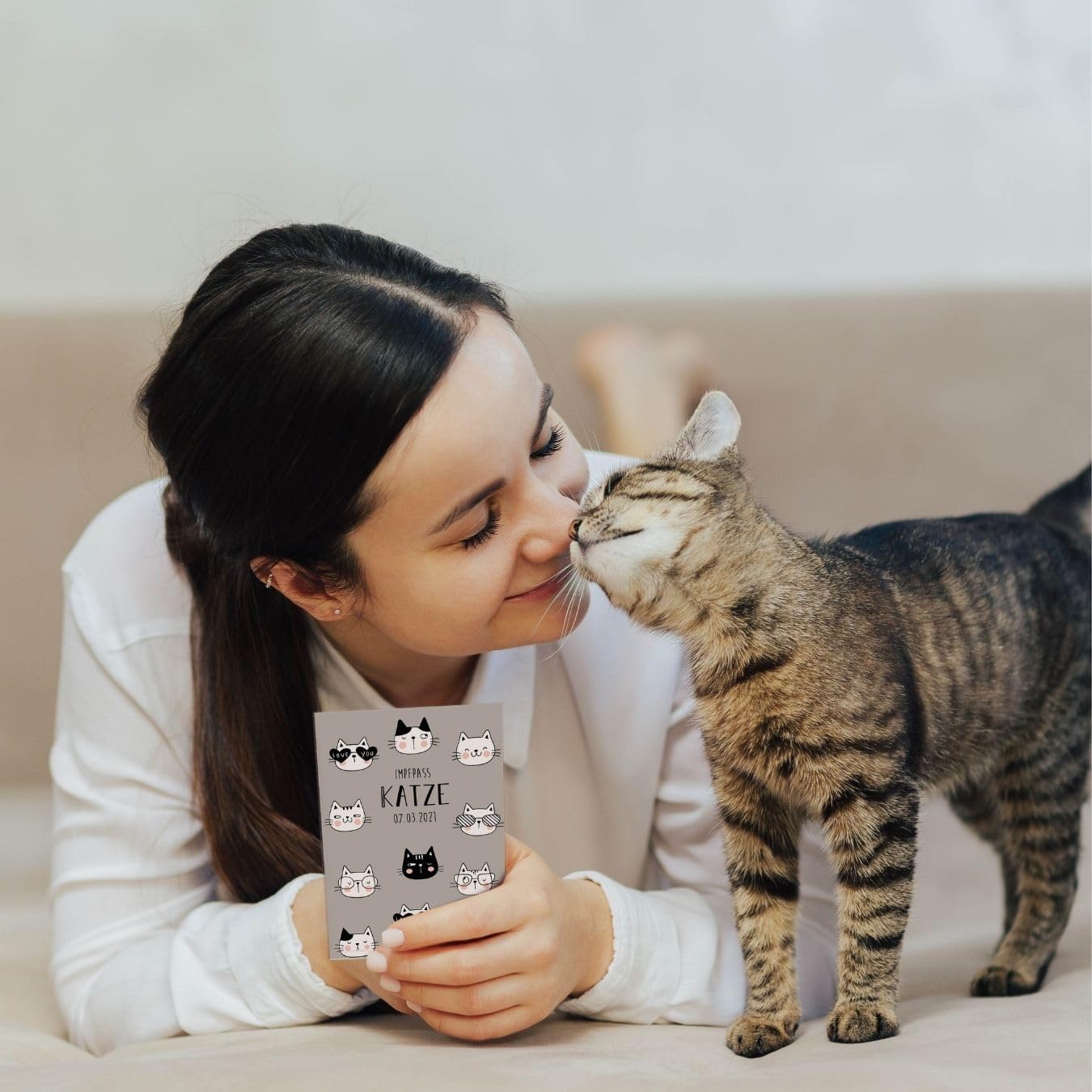 Katze Wilhelm Fell Impfpasshülle für Tiere Mit Namen
