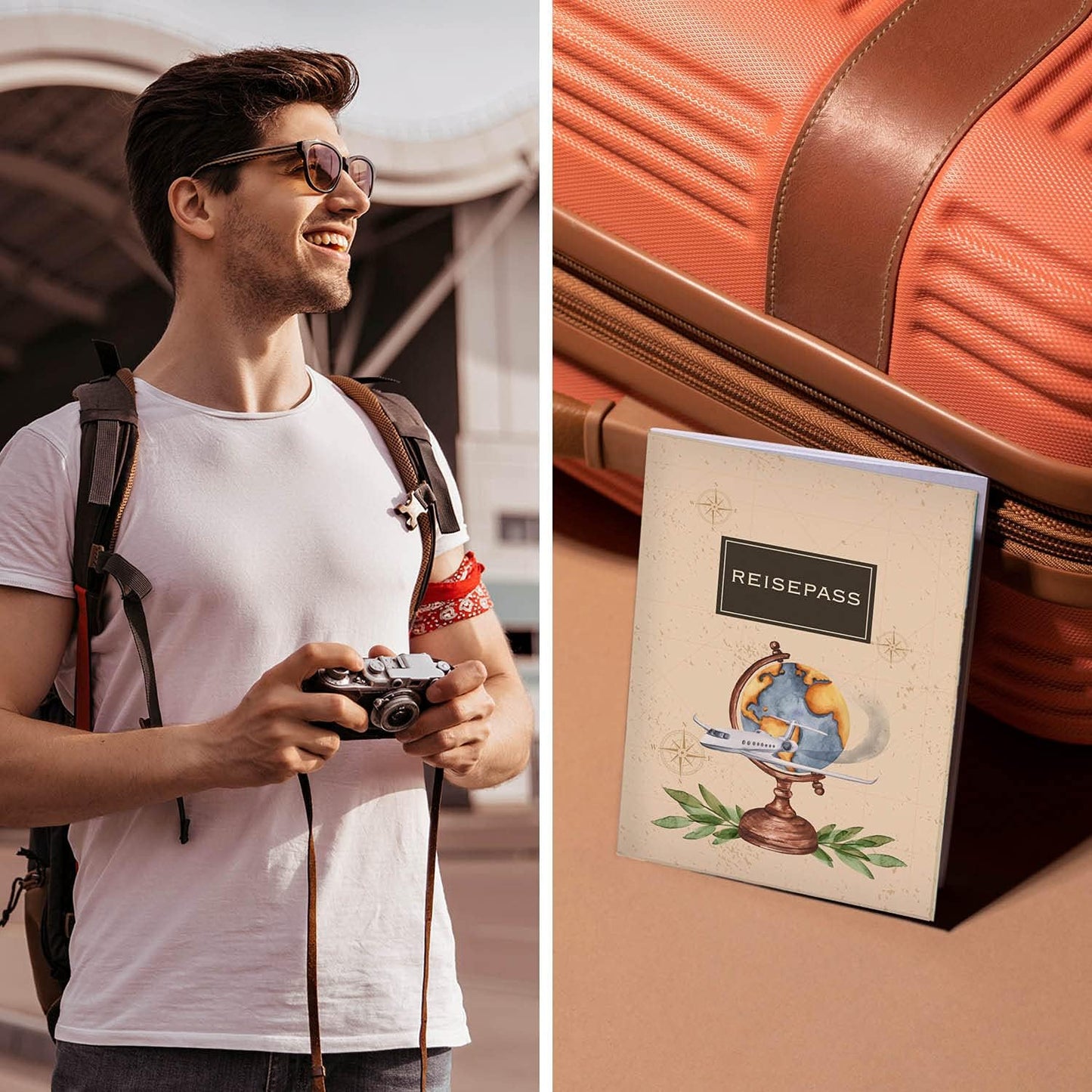 Globus Klassik Reisepasshülle für Erwachsene und Kinder