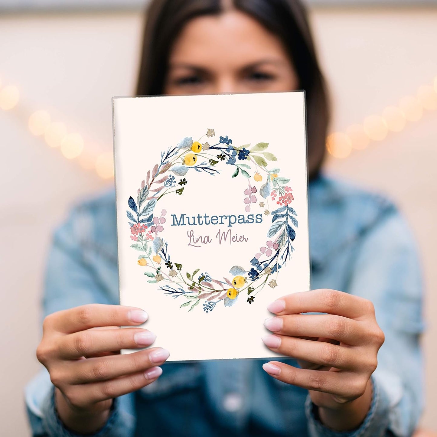 Flower Circle Mutterpasshülle Mit Personalisierung