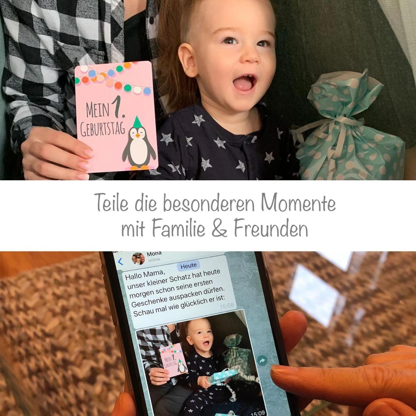40 Baby Meilenstein-Karten für Mädchen mit hochwertiger Verpackung