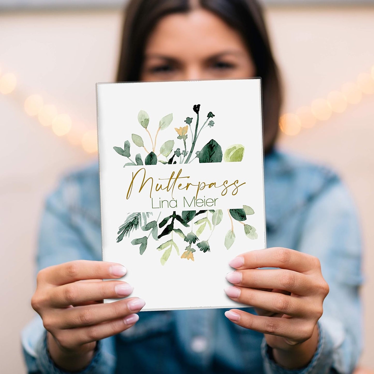 Green Flowers Mutterpasshülle Mit Personalisierung