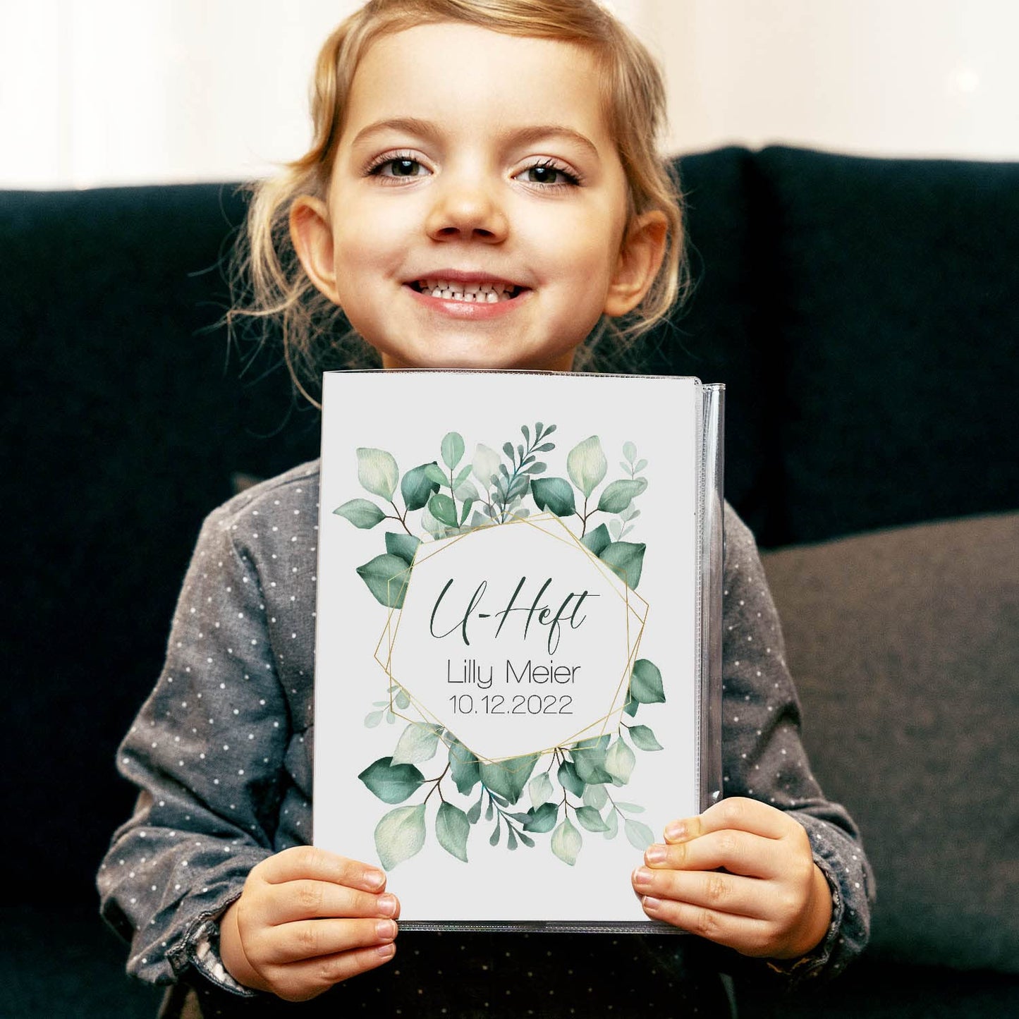 Green Flowers U-Heft und Impfpasshülle Mit Personalisierung