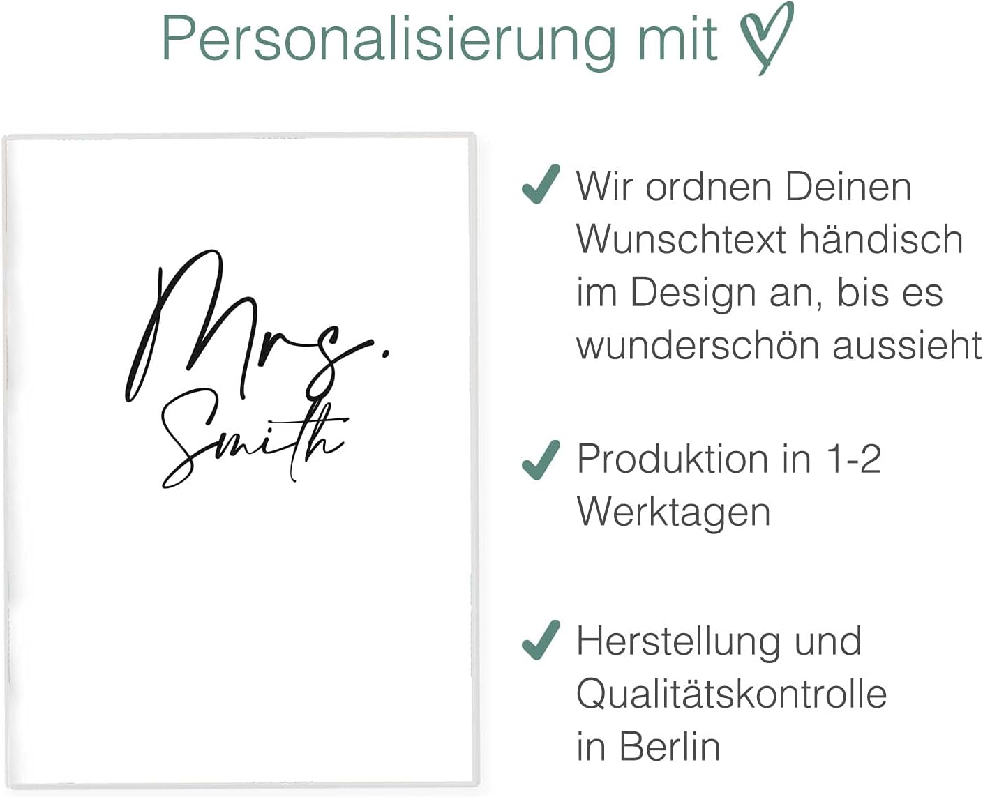 Mrs. Reisepasshülle für Erwachsene und Kinder Mit Namen