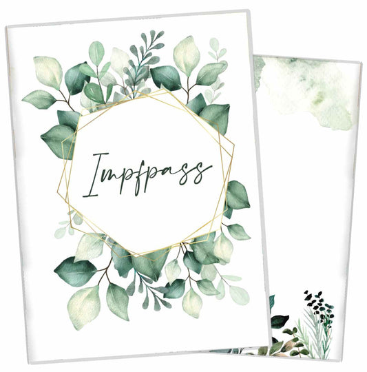 Green Leaves Impfpasshülle für Erwachsene und Kinder