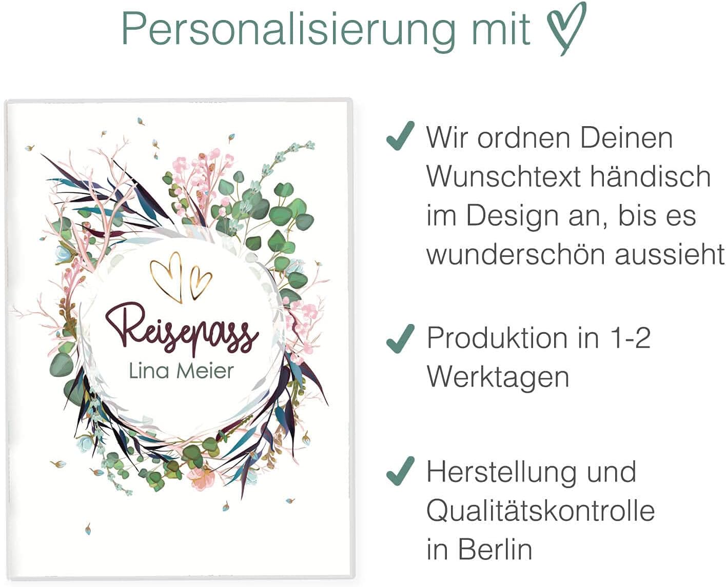 Flower Party Reisepasshülle für Erwachsene und Kinder Mit Namen