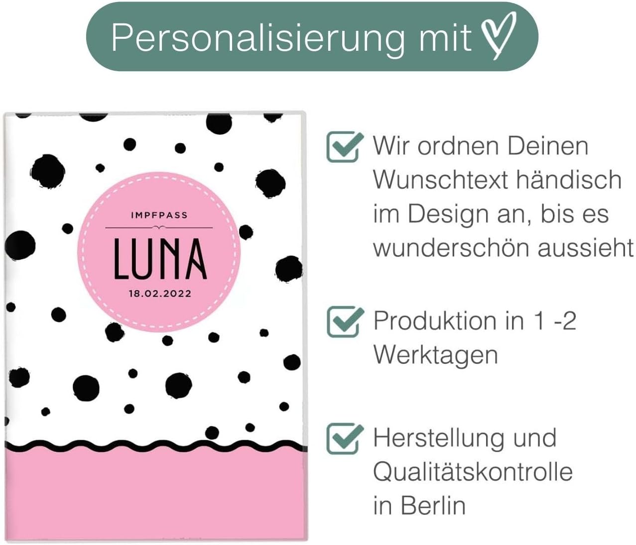 Luna Wilhelm Fell Impfpasshülle für Tiere Mit Namen