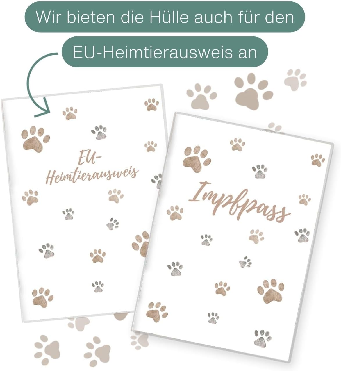 Pfote Beige Wilhelm Fell Impfpasshülle für Tiere