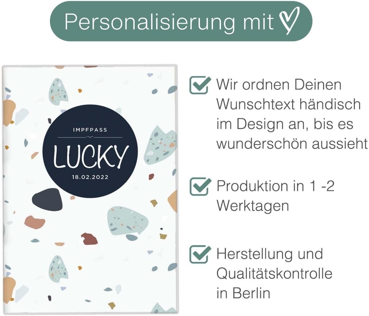 Lucky Wilhelm Fell Impfpasshülle für Tiere Mit Namen