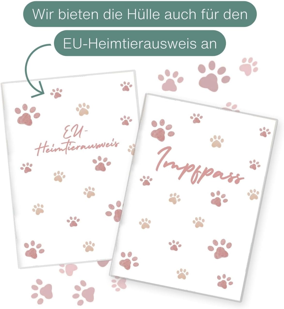 Pfote Rosa Wilhelm Fell Impfpasshülle für Tiere