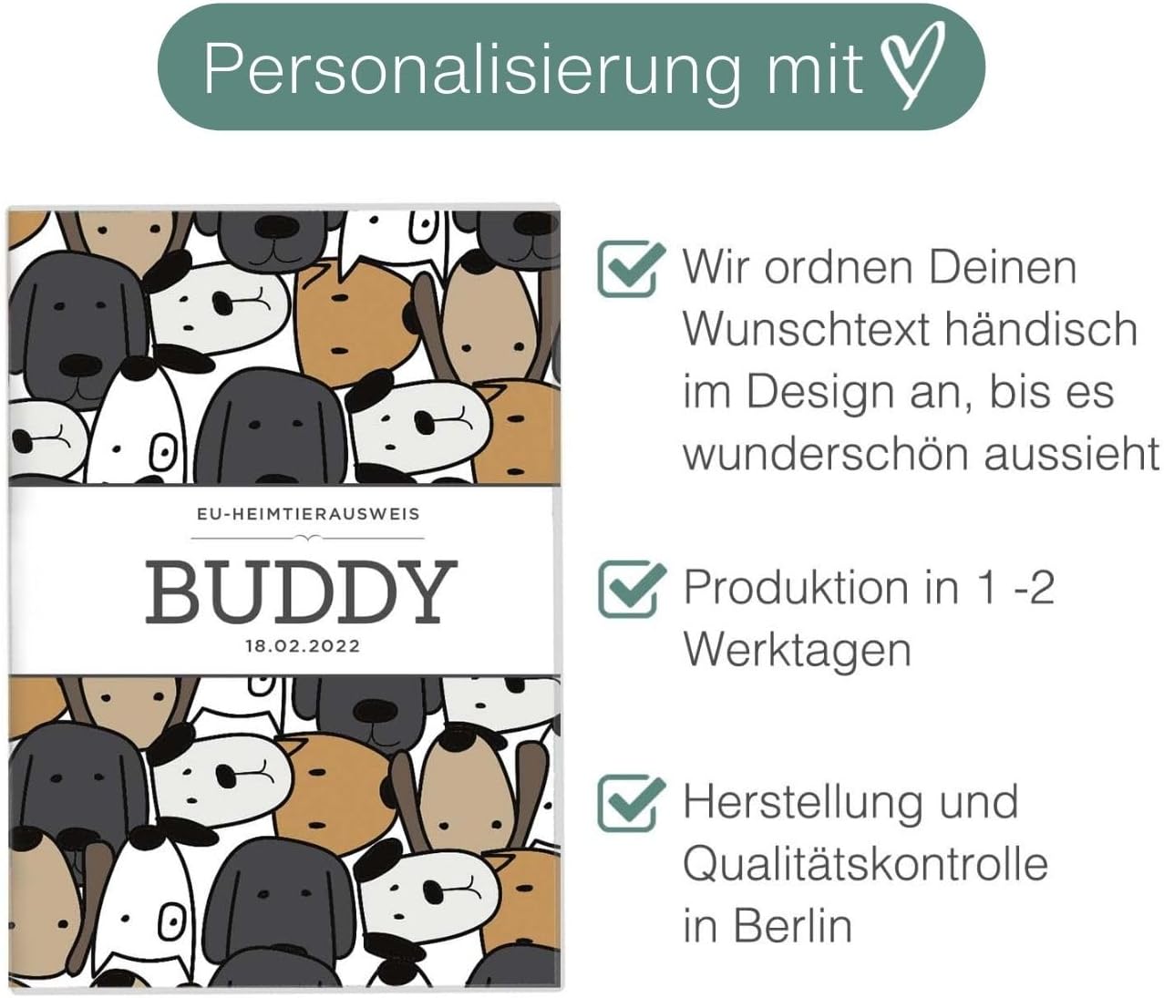 Buddy Wilhelm Fell EU-Heimtierausweis für Tiere Mit Namen
