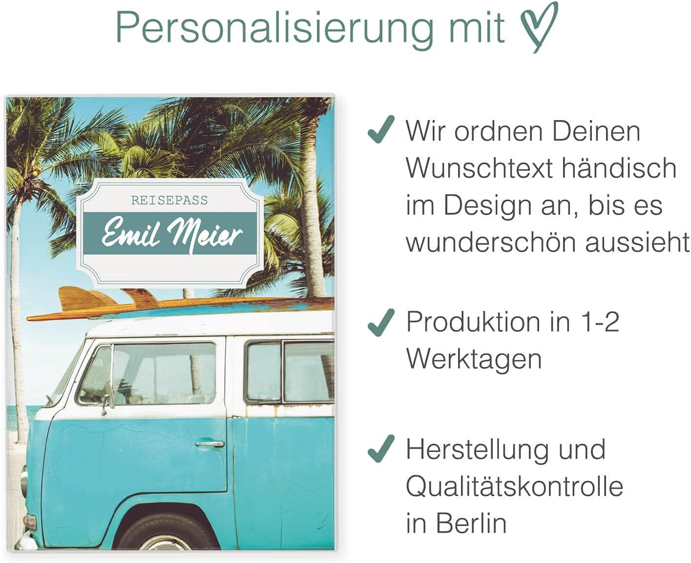 Camper Reisepasshülle für Erwachsene und Kinder Mit Namen