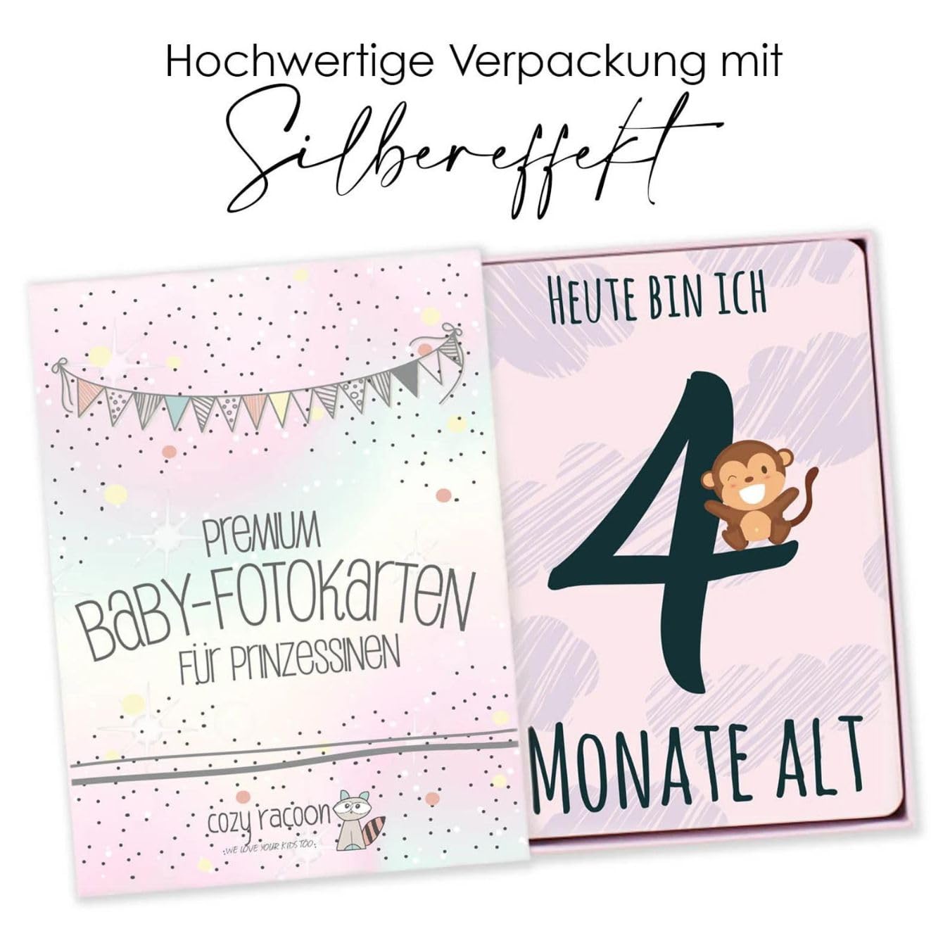 40 Baby Meilenstein-Karten für Mädchen mit hochwertiger Verpackung