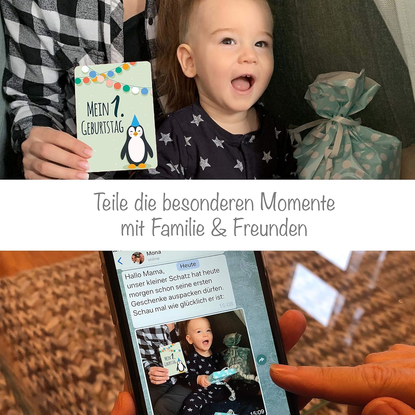 40 Baby Meilenstein-Karten für Jungen mit hochwertiger Verpackung