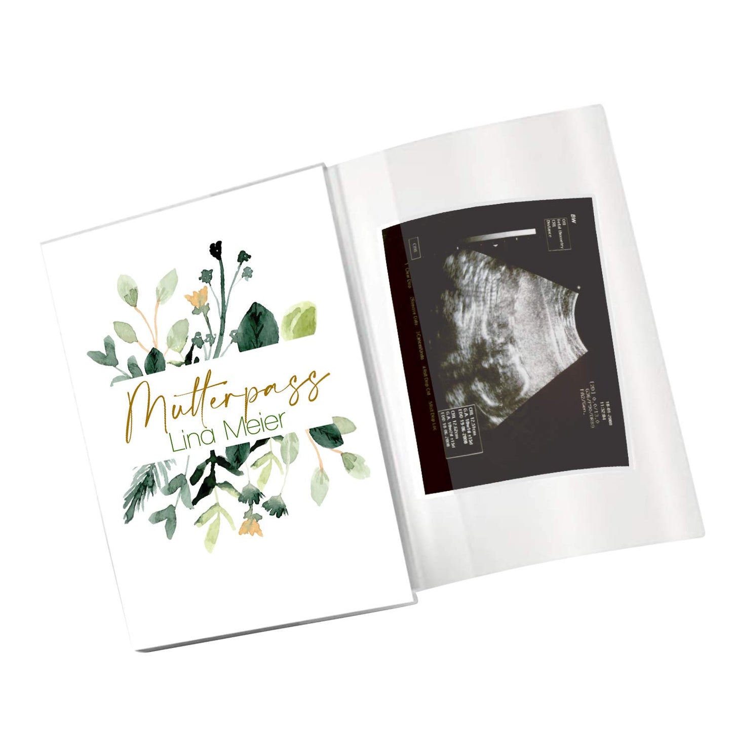 Green Flowers Mutterpasshülle Mit Personalisierung