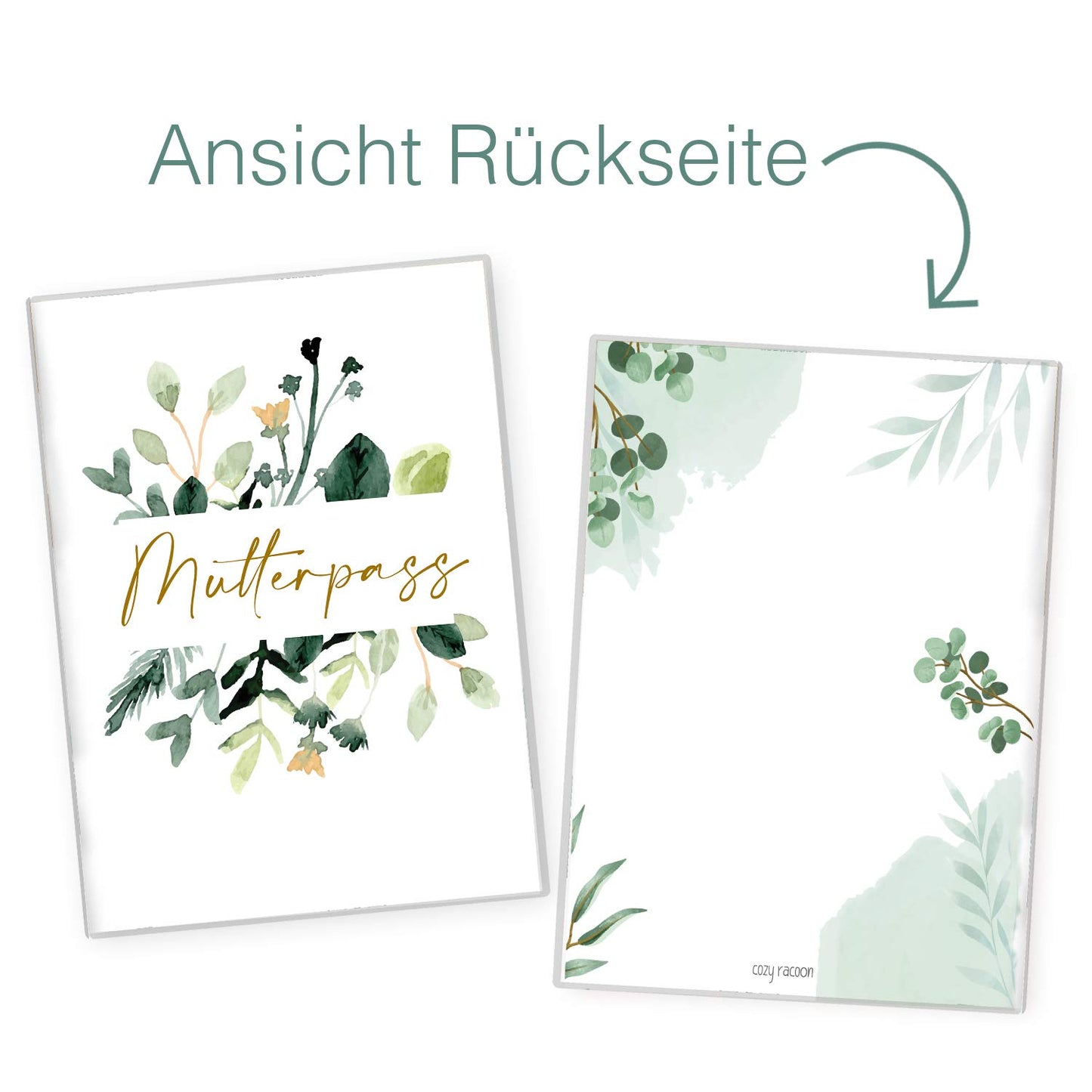 Green Flowers Mutterpasshülle Ohne Personalisierung