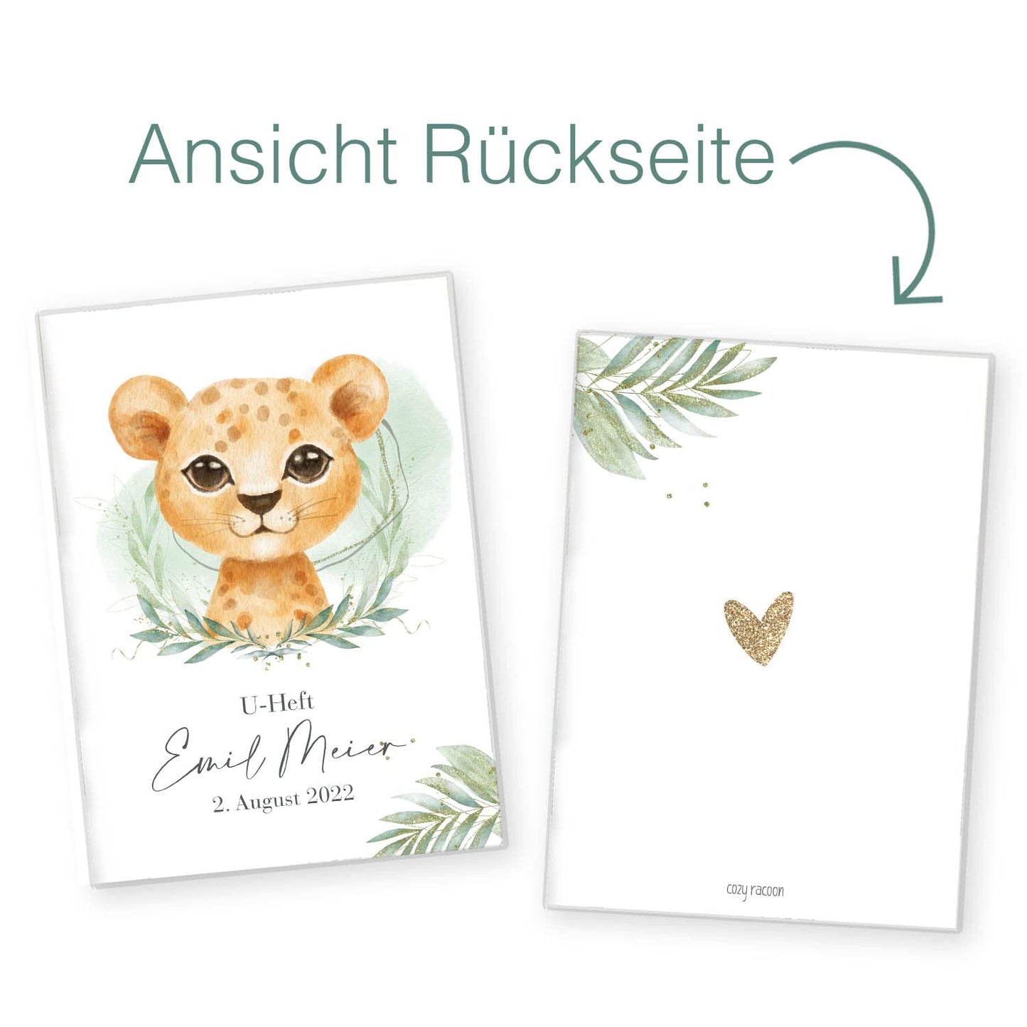 Löwen Junge U-Heft und Impfpasshülle Mit Personalisierung