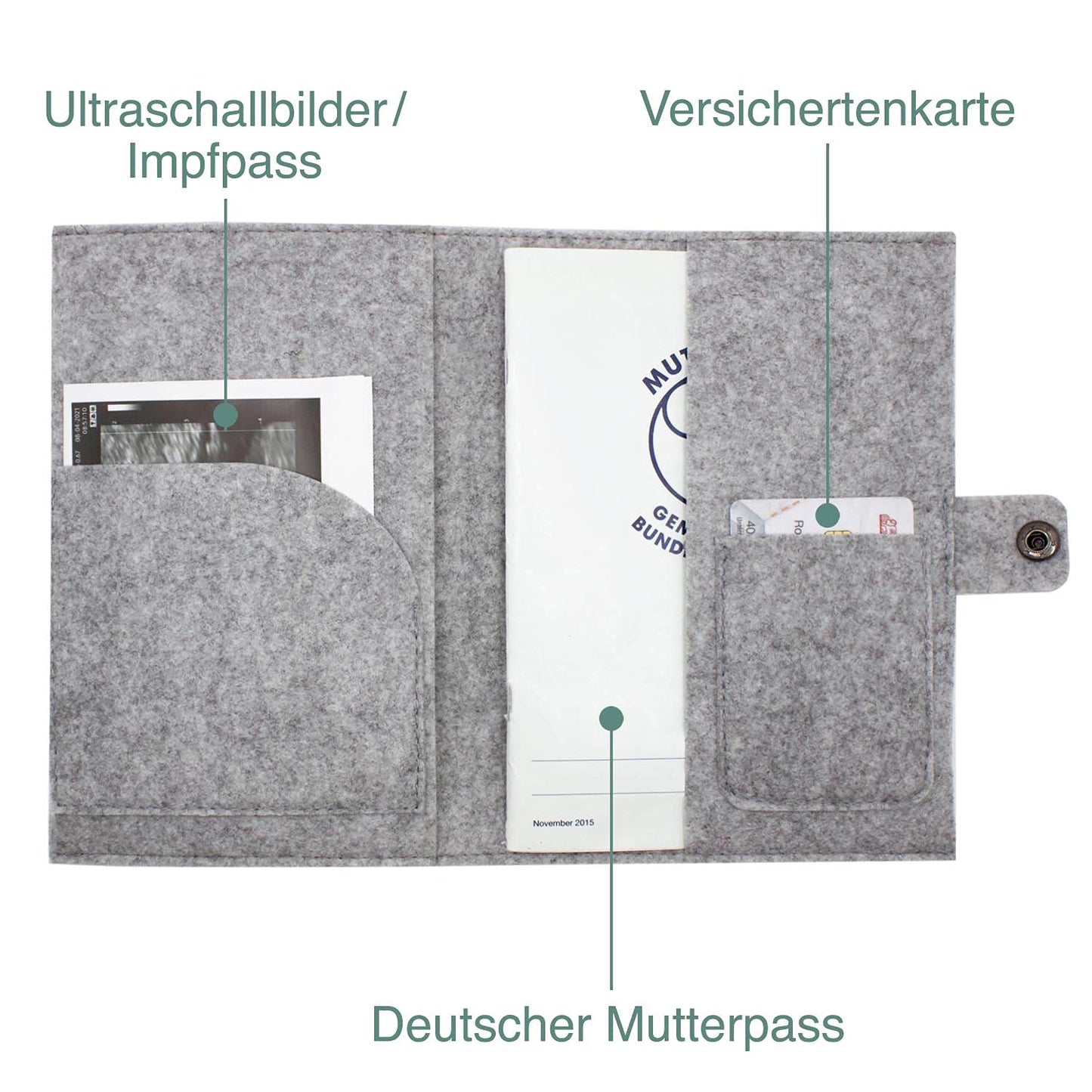 Elefant Mutterpasshülle aus Filz Mit Personalisierung