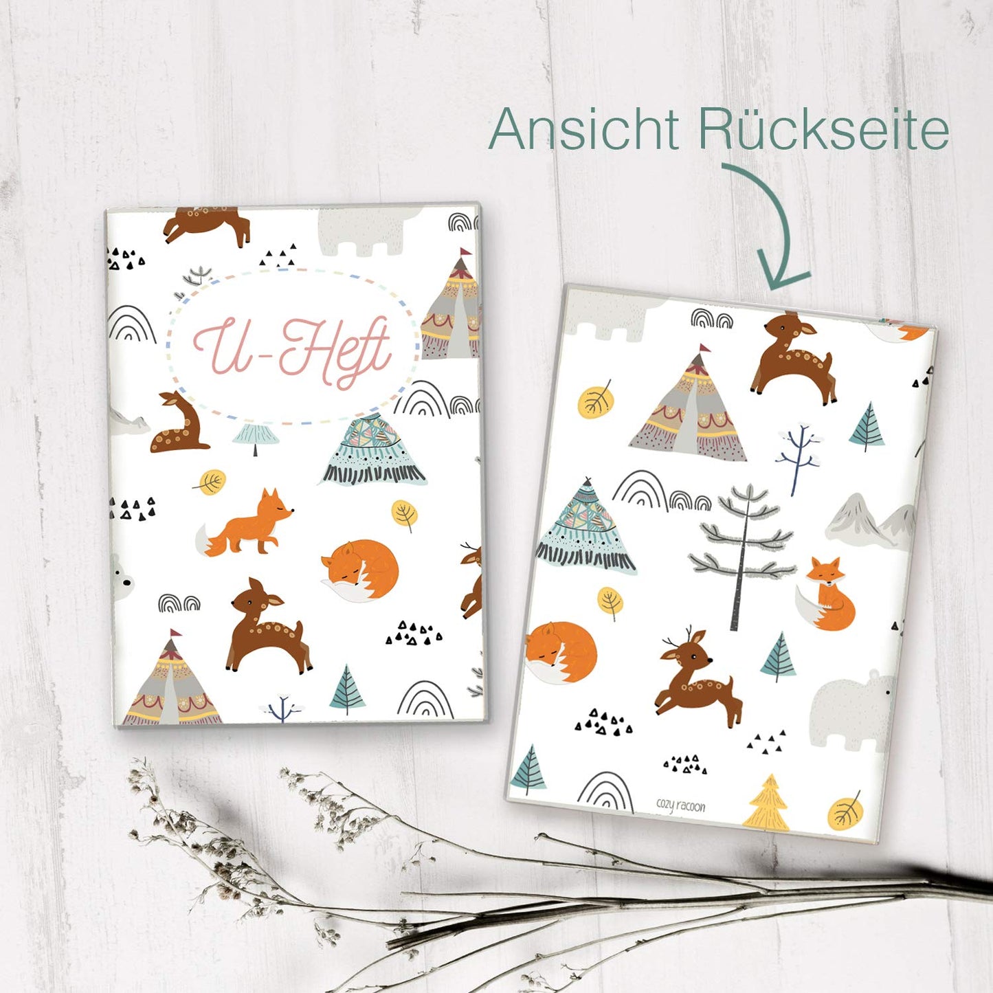 Waldtiere U-Heft und Impfpasshülle Ohne Personalisierung