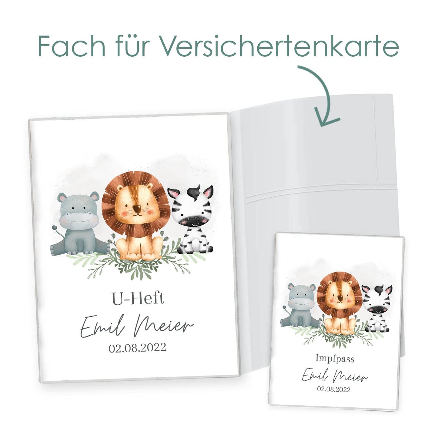 Wilde Freunde U-Heft und Impfpasshülle Mit Personalisierung