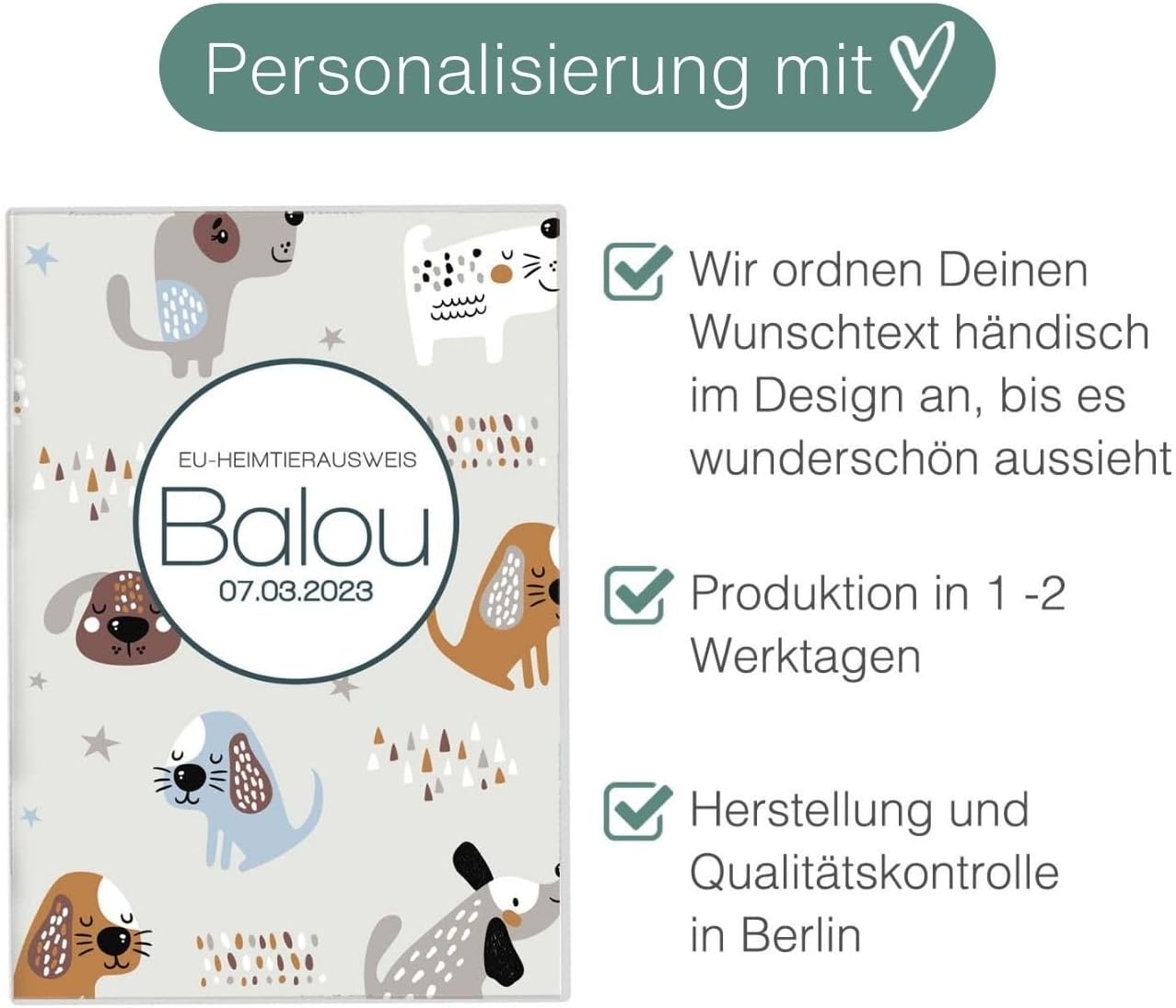 Balou Wilhelm Fell EU-Heimtierausweis für Tiere Mit Namen